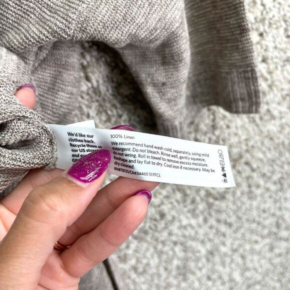 Eileen Fisher Top Women’s Small Lightweight 100% Linen Mélange Links Bateau Neck - Picture 7 of 7